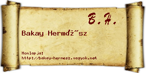Bakay Hermész névjegykártya